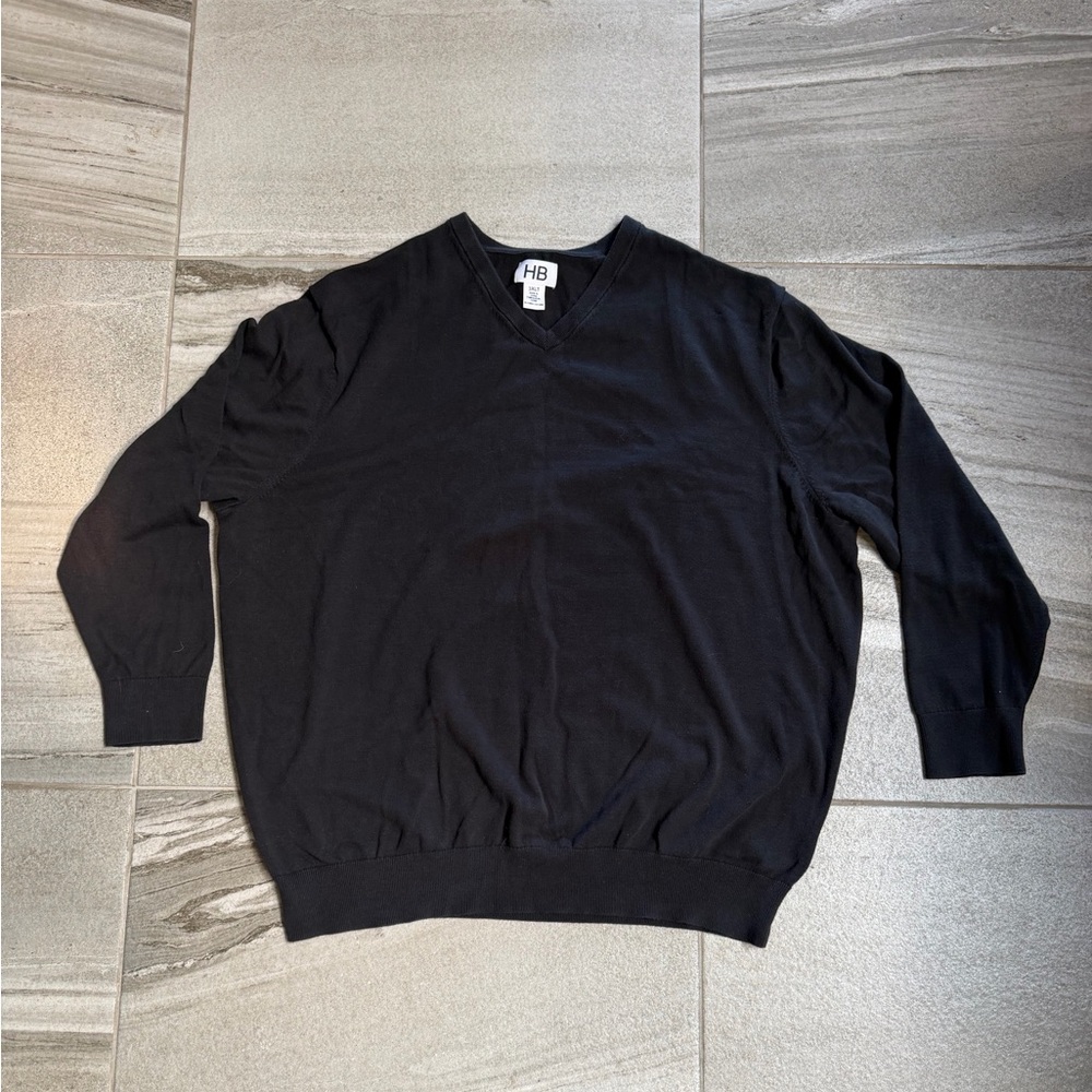 Men's Classic Black V-Neck Sweater